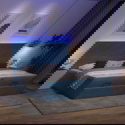  Okvir kreveta s madracima tamnoplavi 160x200cm baršunasti Cijene