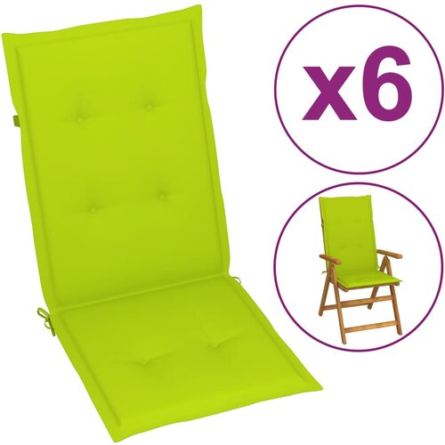 vidaXL jastuci za vrtne stolice 6 kom jarko zeleni 120 x 50 x 3 cm Cijene