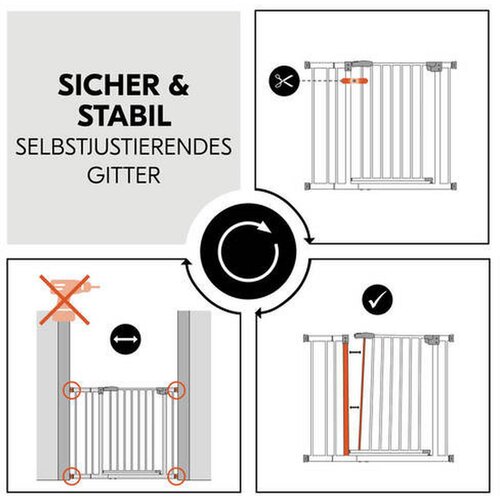 Hauck za&amp;scaron;titna ograda Clear Step 2 Set (75 - 80 cm) + 9 cm produžetak Bijela Slike