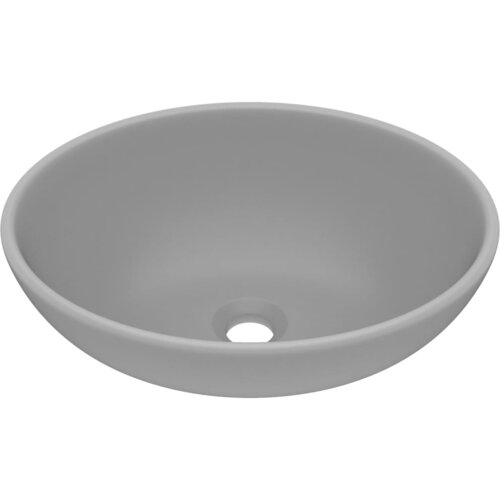 Maison Chic Razkošen Umivalnik - Kopalna umivalnik - Lavabo ovalen mat svetlo siv 40x33 cm keramičen, (21684850) Cene