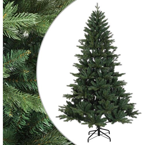  Umjetno božićno drvce s nogom 240 cm PVC i metal Zelena Slike