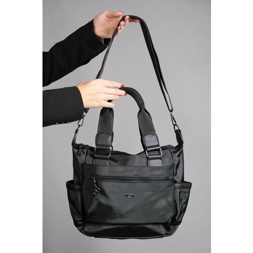 LuviShoes Loony Black Satin Women's Handbag Slike