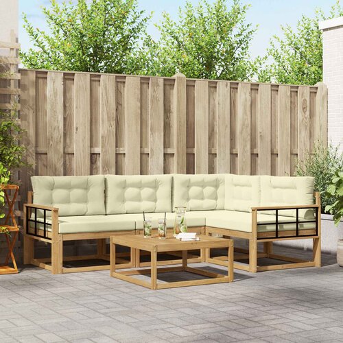  Set vanjskih sofa 5 kom. Bijela i krem Poliester Cijene