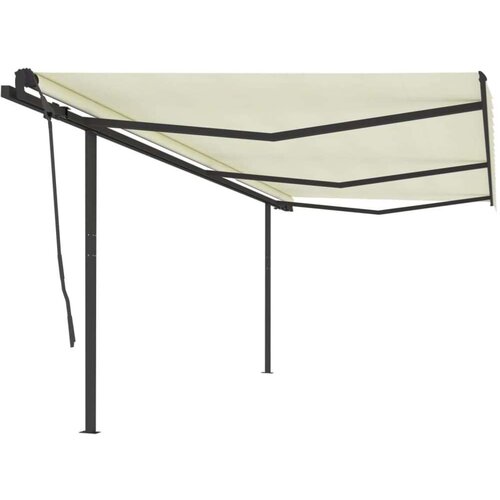  Automatska tenda na uvlačenje sa stupovima 6 x 3 5 m krem Cijene