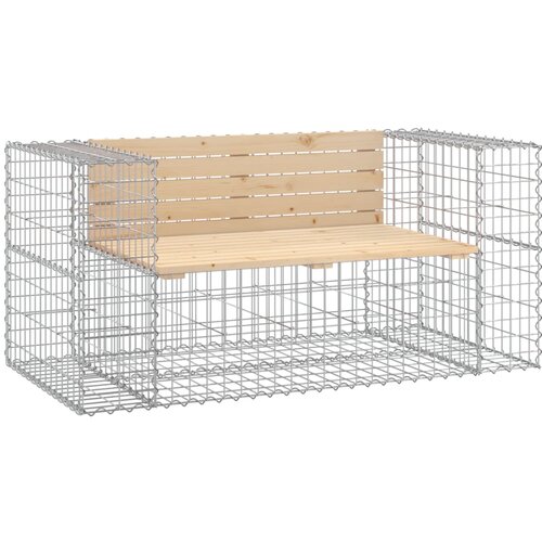 vidaXL Vrtna gabionska klop 143x71x65,5 cm trdna borovina, (20804309) Cene