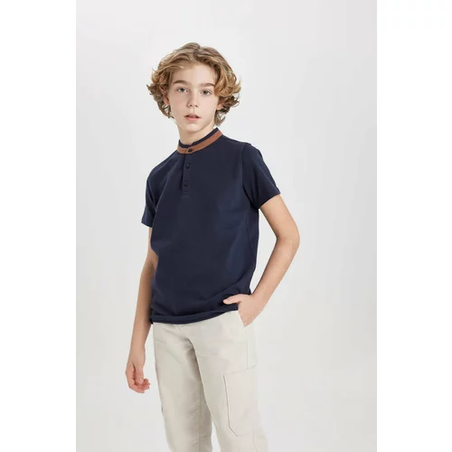 Defacto Boy High Collar Short Sleeve Polo T-Shirt