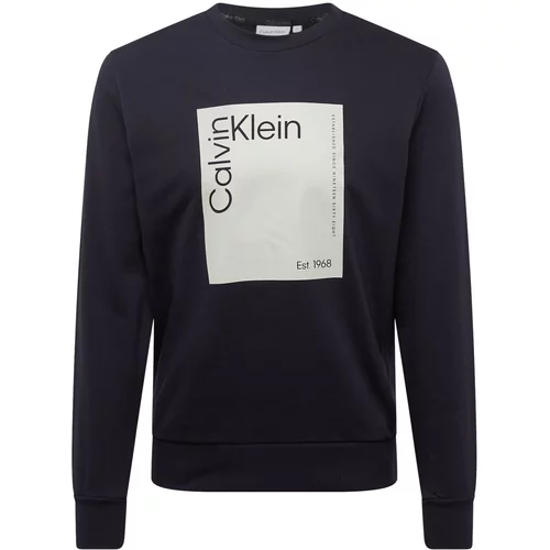 Calvin Klein Sweater majica mornarsko plava / bež siva / crna