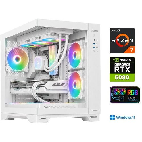 ANNI gaming namizni računalnik R7 Ryzen 7 7800X3D/32GB/2TB SSD/Windows 11 Home/RTX 5080/bela Cene