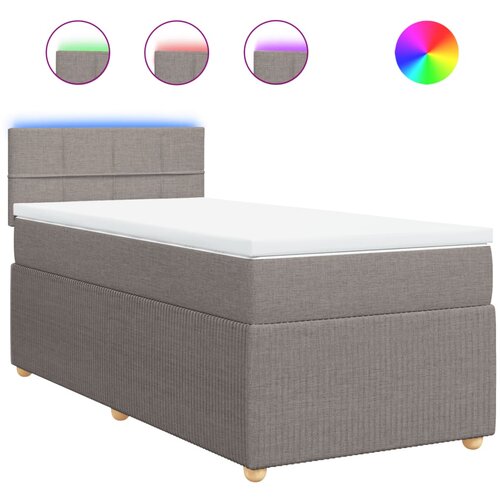 vidaXL Box spring postelja z vzmetnico taupe 80x200 cm blago, (21310582) Cene