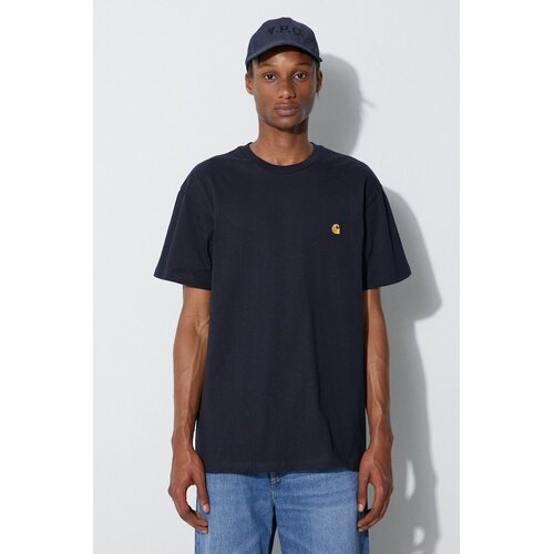 Carhartt WIP Pamučna majica Chase boja: tamno plava, bez uzorka, I026391-PHOENIX/GO Cijene