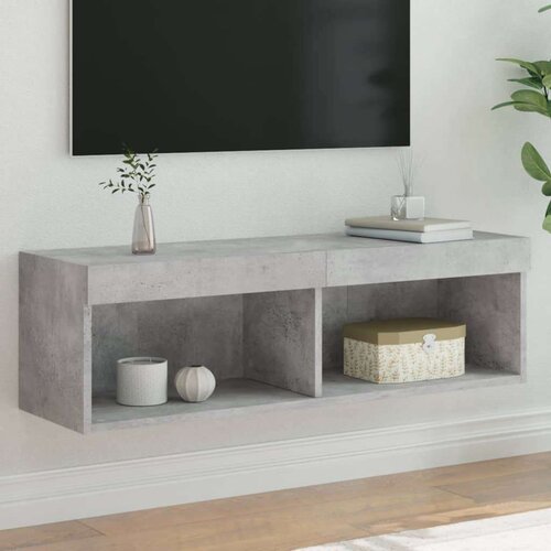 TV ormarić s LED svjetlima siva boja betona 100x30x30 cm Cijene