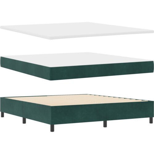 Box Spring krevet s madracem u tamnozelenoj boji 180x200 cm bar&amp;scaron;un Slike