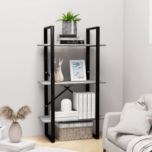 The Living Store Regal s policami betonsko siv 60x30x105 cm iverna plo&amp;scaron;ča - Regal S Policami, (21554709) Slike