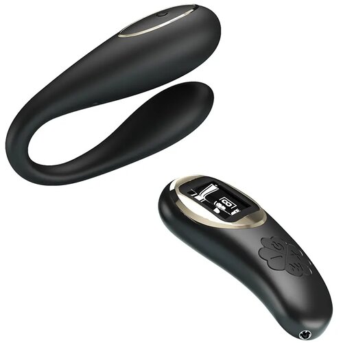  Vibrator za parove sa bežnčim daljinskim Nathan, Crni Slike