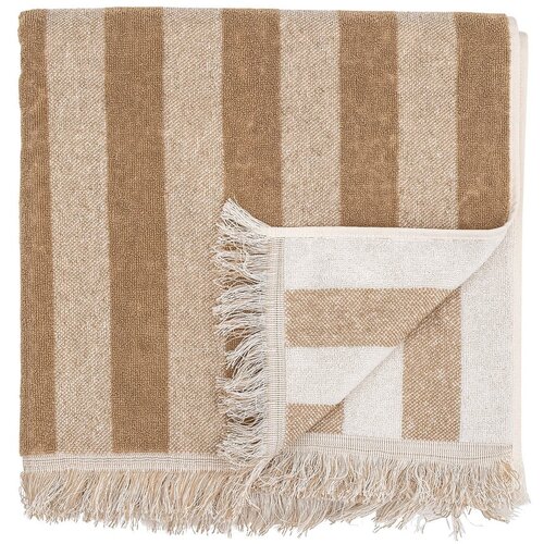 Bloomingville Rjava/bež bombažna brisača 50x100 cm Elaia – Cene