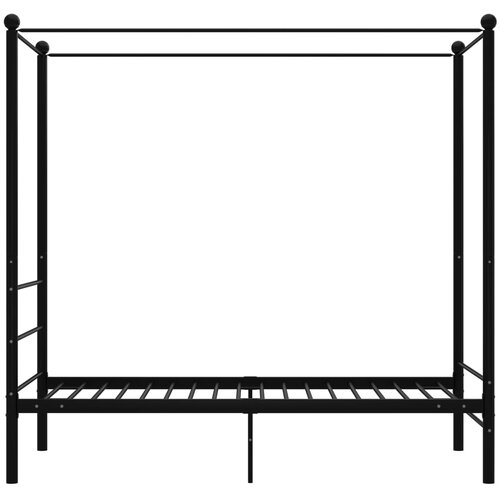  Okvir za krevet s nadstre&amp;scaron;nicom crni metalni 90 x 200 cm Slike
