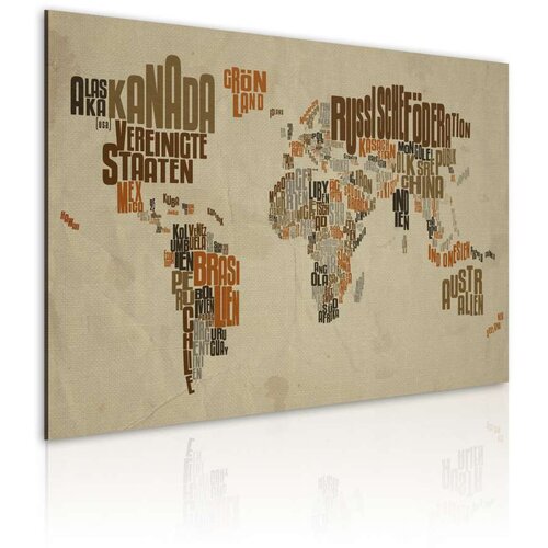  Slika - Map of the World (German language) 60x40 Slike