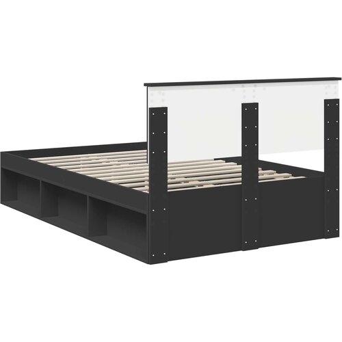  Krevetna konstrukcija Crna 135 x 190 cm Konstruirano drvo Slike