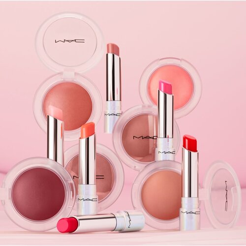 MAC Cosmetics Glow Play Blush highlighter i rumenilo u jednom nijansa That&amp;acute;s Peachy 7,3 g Slike