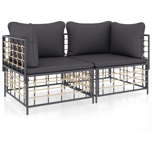 Maison Chic Segmentni kotni kavč - Sofa - Kanape z blazinami 2 kosa poli ratan, (21726972) Cene
