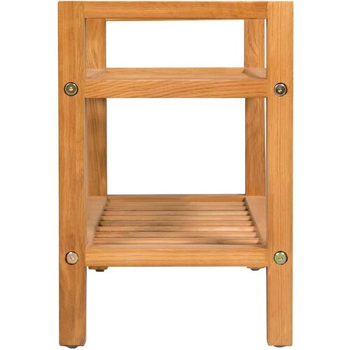  Stalak za cipele s 2 police 50x27x40 cm od masivne hrastovine Slike