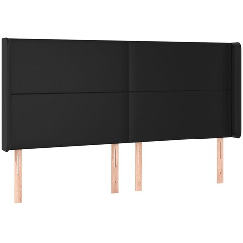 Maison Chic posteljno vzglavje - vzglavna omarica - nočna omarica z u&amp;scaron;esi črno 163x16x118/128 cm umetno usnje, (21712407) Slike