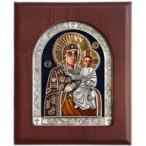  Ikona u drvetu Presveta Bogorodica Mozdokska, Pravougaona, 170x205x22mm Cene