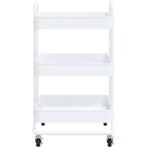 VidaXL Kolica s 3 razine bijela 43 x 34 x 79 cm čelična Slike