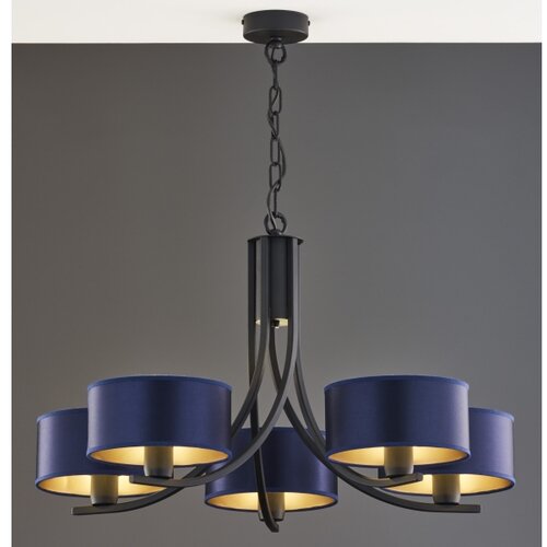 Jupiter 2101 - Luster na lancu ARTHUR 5xE27/15W/230V plave/crne boje Slike