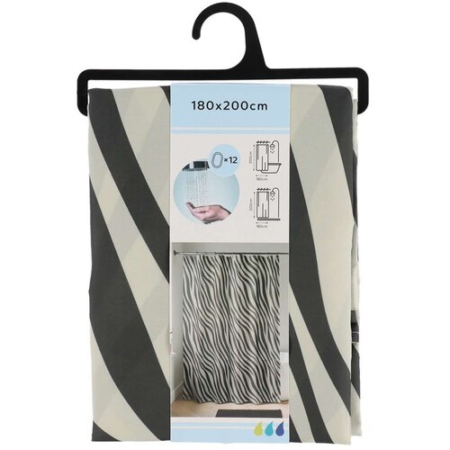 Tendance zavjesa za kadu + 12 bijelih pp kukica 180&amp;times;200 cm, poliester, naomi Slike