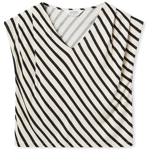 Compania Fantastica Topi & Bluze COMPAÑIA FANTÁSTICA Top 41045 - Stripes Črna Cene