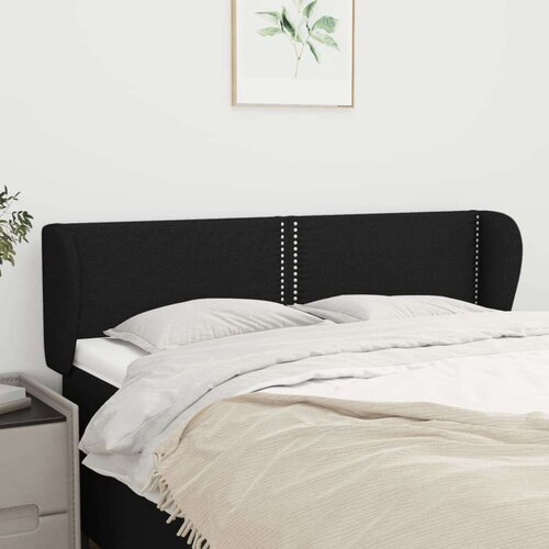  Vzglavje z u&scaron;esi črno 147x23x78/88 cm blago, (20738848) Cene