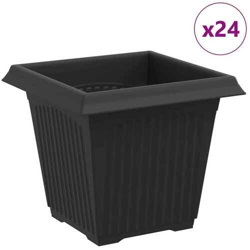  Kvadratna saksija za cvijeće 24 pcs Crna 16 x 16 x 14 cm - Crna 16 x 16 x 14 cm 24 Slike