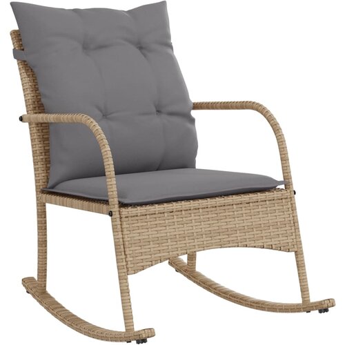 Maison Chic Vrtni gugalni stoli - Stol za vrt z blazinami bež poli ratan JS264, (21878089) Slike