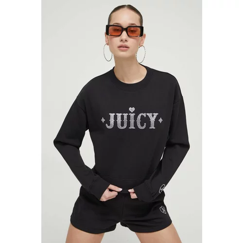 Juicy Couture Dukserica za žene, boja: crna, s aplikacijom