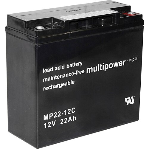 Multipower PB-12-22-M5 MP22-12C svinčeni akumulator 12 V 22 Ah svinčevo-koprenast (Š x V x G) 181 x 167 x 76 mm M6-vijačni priklop obstojnostni cikel\, brez vzdrževanja\, nizko samopraznjenj, (20438603) Cene