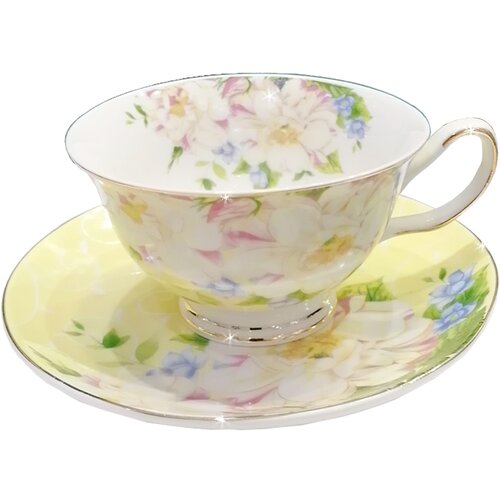 Porcelanske šolje za čaj u kutiji 2/1 žute Slike