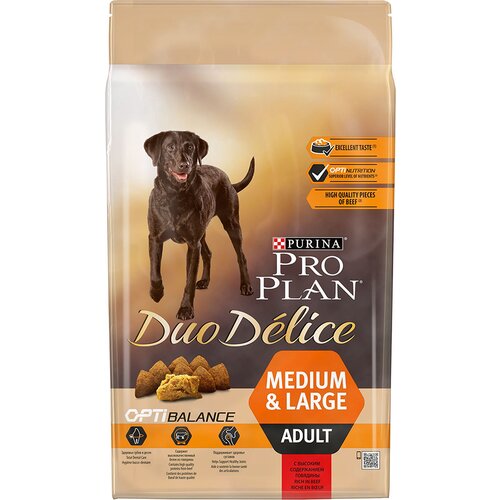 Pro Plan Dog Duo Delice Medium&amp;amp;Large, OptiBalance, bogato govedinom, 10 kg Slike