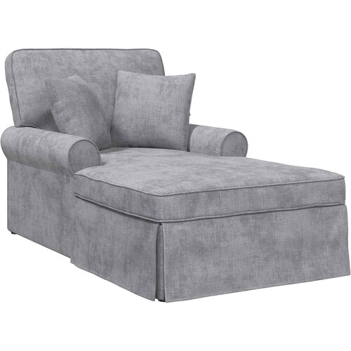 vidaXL Ležaljka s suknjom s jastukom Svjetlosiva 157 x 91 x 91 cm ARES - Svjetlosiva Cene
