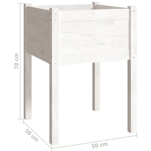  Vrtne sadilice 2 kom bijele 50 x 50 x 70 cm od masivne borovine Slike