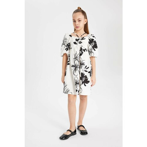 Defacto Girl Patterned Short Sleeve Cotton Dress Slike