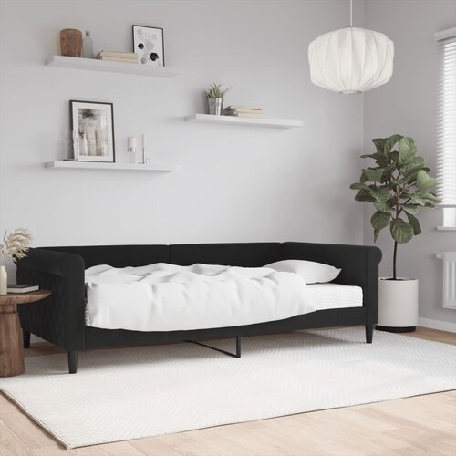  Dnevni krevet s madracem crni 100 x 200 cm baršunasti Cene