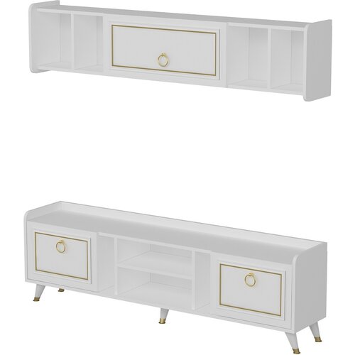 Hanah home TV polica Alya White Gold Slike