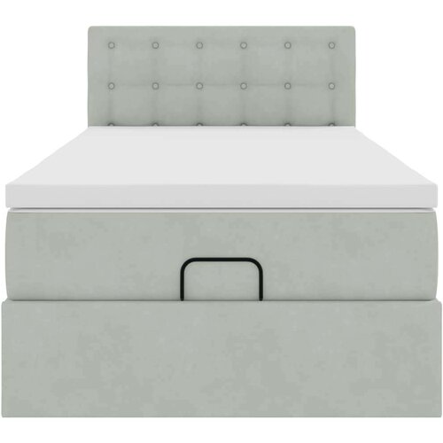 VidaXL Okvir kreveta s madraca svijetlosivi 100x200 cm bar&amp;scaron;unasti Slike