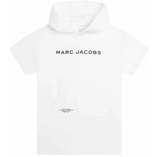 Marc Jacobs Dječja pamučna haljina boja: bijela, mini, ravna