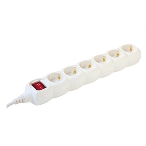 Home Produžni kabel, 6 utičnice, prekidač, 1.5mm², 5 met, bijeli Cijene