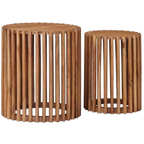  Set pomoćnih stolića s pohranom s vratima Smeđa 40 x 40 x 45 cm Slike