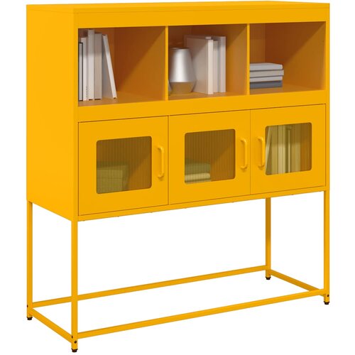 vidaXL Komoda gorčično rumena 100,5x39x107 cm hladno valjano jeklo Cene