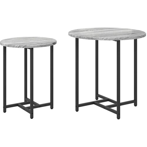  Set pomoćnih stolića 2 pcs Siva Sonoma i crna Slike