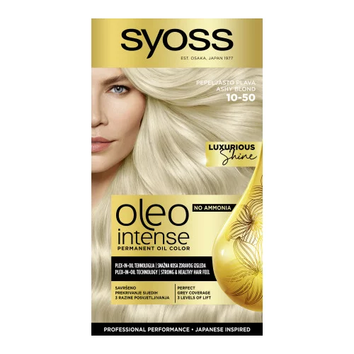Syoss barva za lase - Oleo Intense Permanent Oil Color - 10-50 Ashy Blond